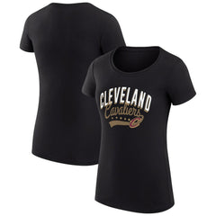 NBA Cleveland Cavaliers G-III 4Her by Carl Banks Women's Super-Slim Fit Lightweight Filigree Logo T-Shirt - Black outlet