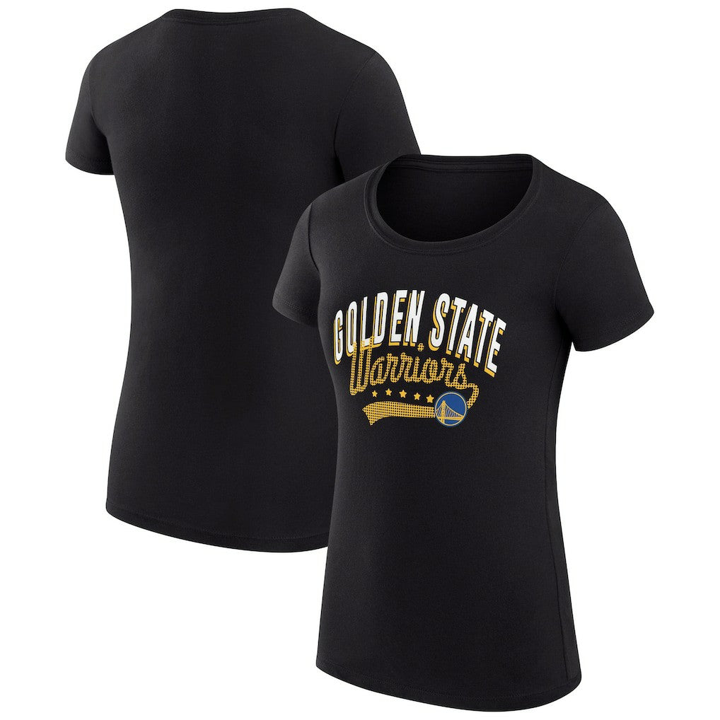 NBA Golden State Warriors G-III 4Her by Carl Banks Women's Super-Slim Fit Lightweight Filigree Logo T-Shirt - Black sale