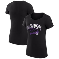 NBA Sacramento Kings G-III 4Her by Carl Banks Women's Super-Slim Fit Lightweight Filigree Logo T-Shirt - Black discount