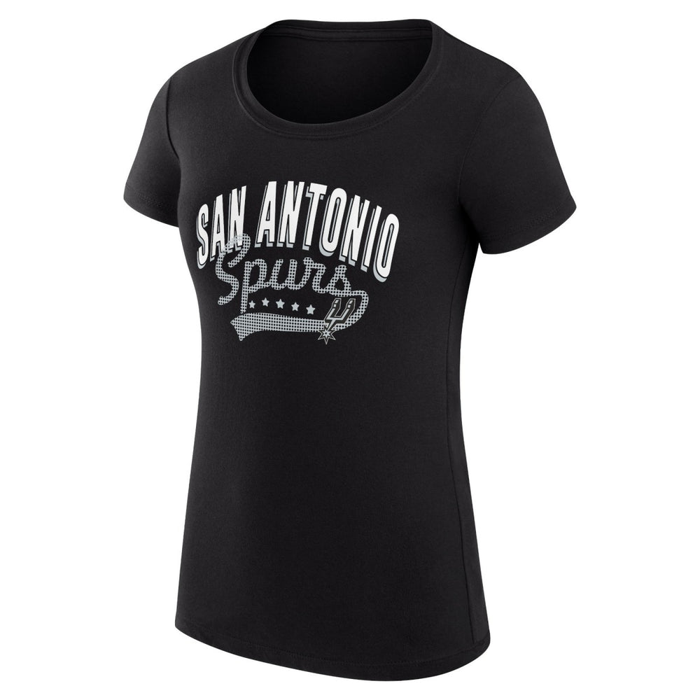 NBA San Antonio Spurs G-III 4Her by Carl Banks Women's Super-Slim Fit Lightweight Filigree Logo T-Shirt - Black on sale