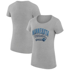 NBA Minnesota Timberwolves G-III 4Her by Carl Banks Women's Super-Slim Fit Lightweight Filigree Logo T-Shirt - Heather Gray on sale