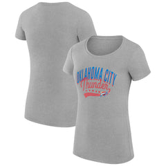 NBA Oklahoma City Thunder G-III 4Her by Carl Banks Women's Super-Slim Fit Lightweight Filigree Logo T-Shirt - Heather Gray for sale