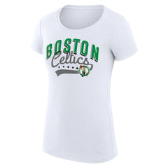 NBA Boston Celtics G-III 4Her by Carl Banks Women's Super-Slim Fit Lightweight Filigree Logo T-Shirt - White online