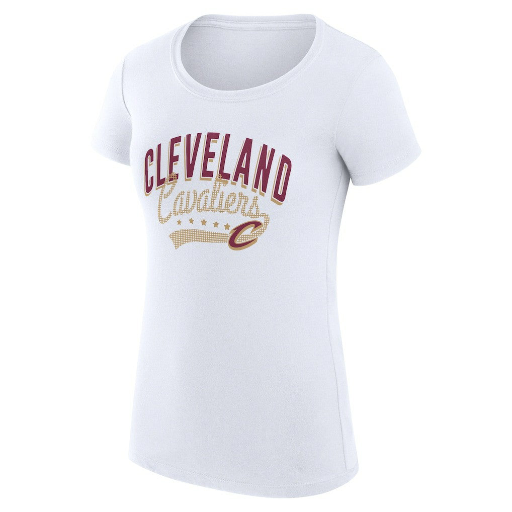 NBA Cleveland Cavaliers G-III 4Her by Carl Banks Women's Super-Slim Fit Lightweight Filigree Logo T-Shirt - White on sale