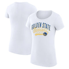 NBA Golden State Warriors G-III 4Her by Carl Banks Women's Super-Slim Fit Lightweight Filigree Logo T-Shirt - White sale