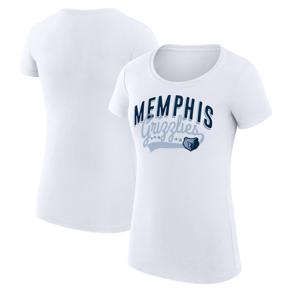 NBA Memphis Grizzlies G-III 4Her by Carl Banks Women's Super-Slim Fit Lightweight Filigree Logo T-Shirt - White sale
