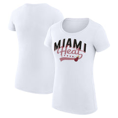 NBA Miami Heat G-III 4Her by Carl Banks Women's Super-Slim Fit Lightweight Filigree Logo T-Shirt - White shop