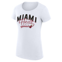NBA Miami Heat G-III 4Her by Carl Banks Women's Super-Slim Fit Lightweight Filigree Logo T-Shirt - White shop