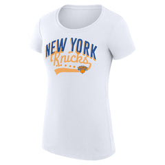 NBA New York Knicks G-III 4Her by Carl Banks Women's Super-Slim Fit Lightweight Filigree Logo T-Shirt - White online