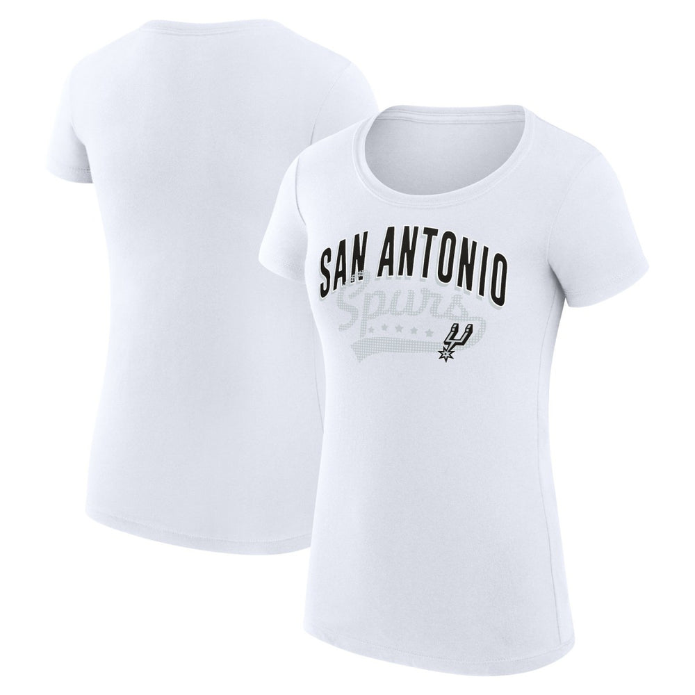 NBA San Antonio Spurs G-III 4Her by Carl Banks Women's Super-Slim Fit Lightweight Filigree Logo T-Shirt - White for sale