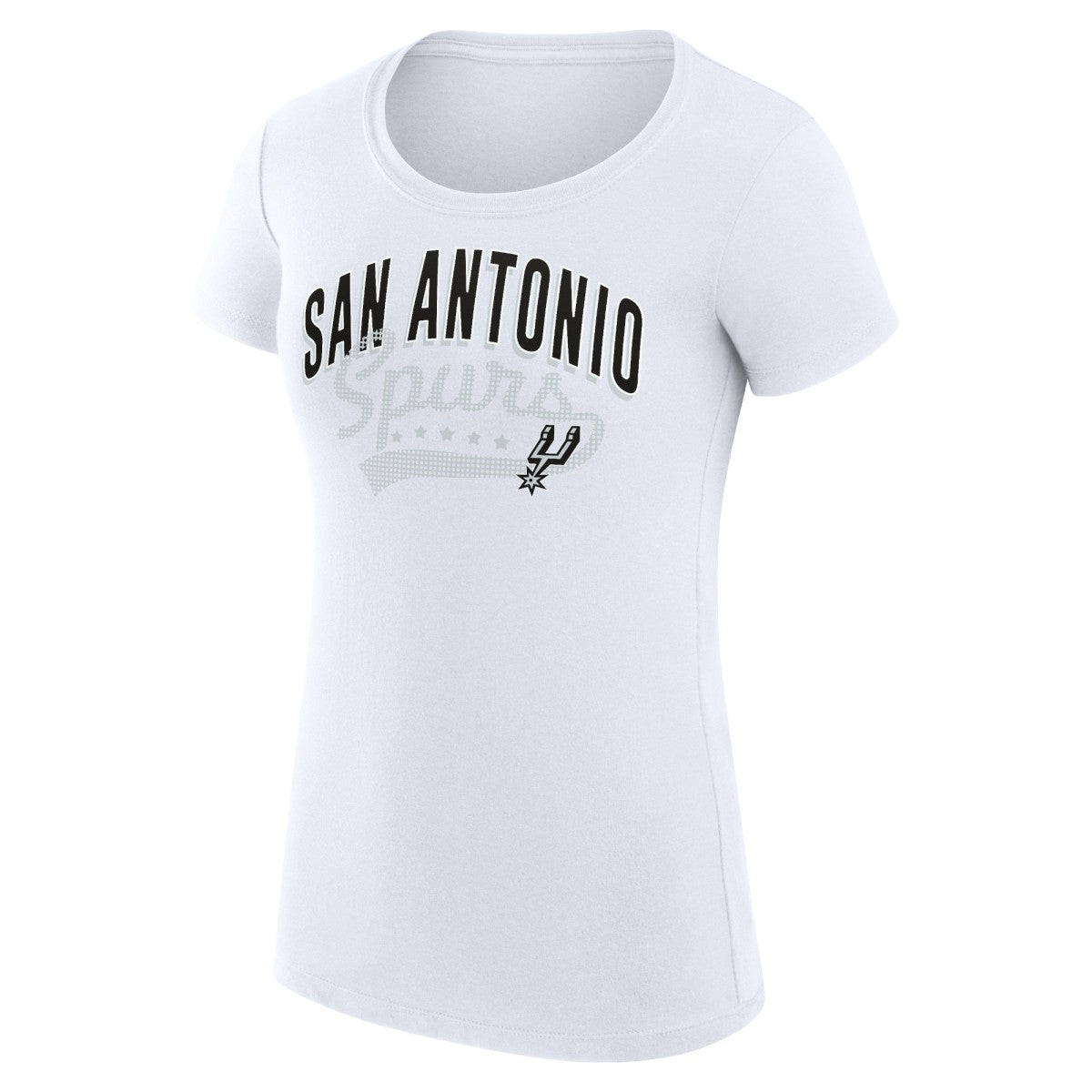 NBA San Antonio Spurs G-III 4Her by Carl Banks Women's Super-Slim Fit Lightweight Filigree Logo T-Shirt - White for sale