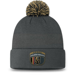 NHL Charcoal Vegas Golden Knights Fanatics 2024 NHL Draft Cuffed Knit Hat with Pom