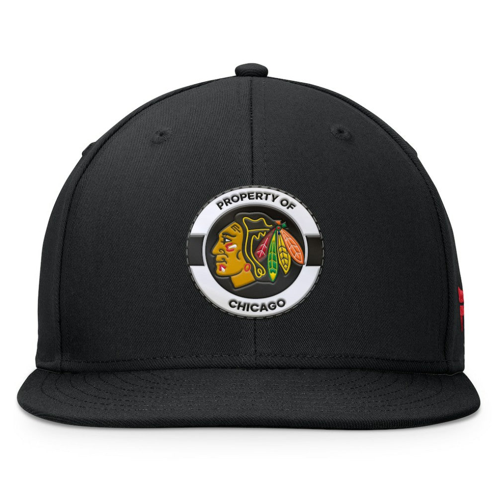 NHL Black Chicago Blackhawks Fanatics Authentic Pro Training Camp Snapback Hat
