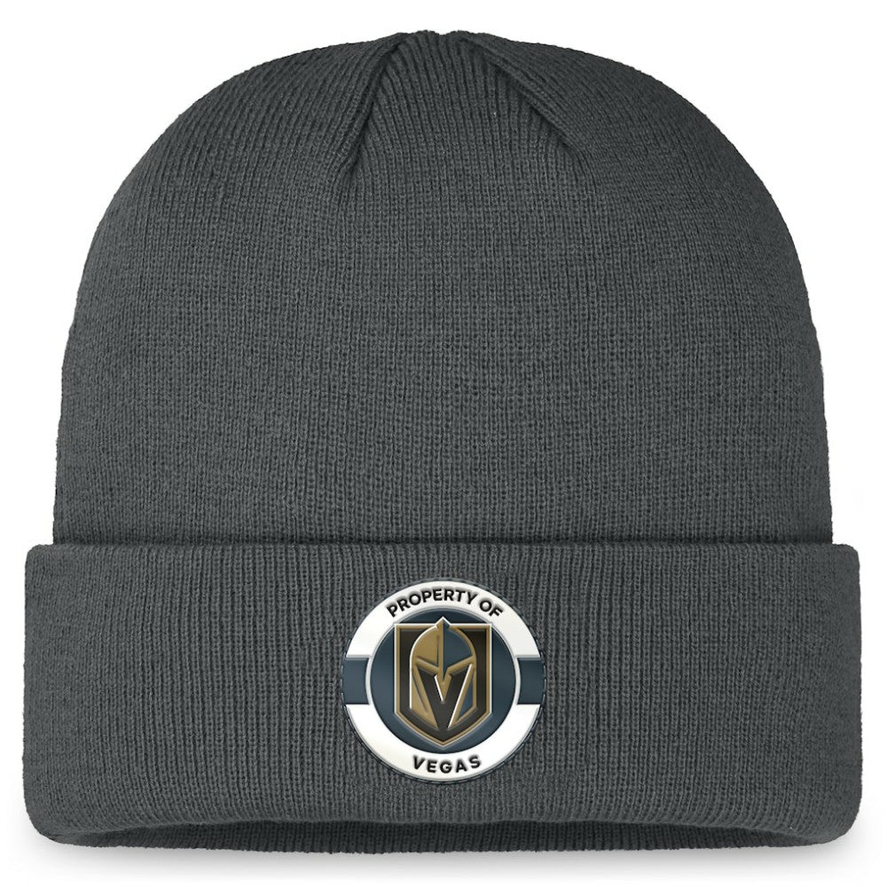NHL Charcoal Vegas Golden Knights Fanatics Authentic Pro Training Camp Cuffed Knit Hat
