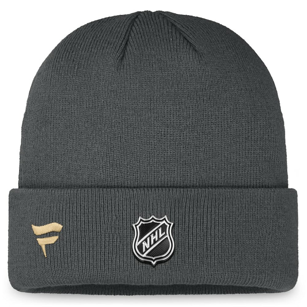 NHL Charcoal Vegas Golden Knights Fanatics Authentic Pro Training Camp Cuffed Knit Hat