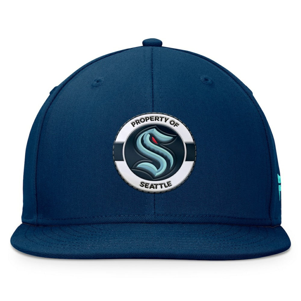 NHL Deep Sea Blue Seattle Kraken Fanatics Authentic Pro Training Camp Snapback Hat