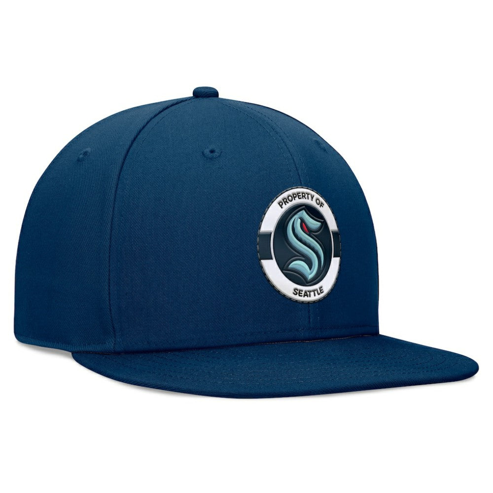NHL Deep Sea Blue Seattle Kraken Fanatics Authentic Pro Training Camp Snapback Hat