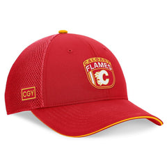 NHL Red Calgary Flames Fanatics 2024 NHL Draft On Stage Trucker Adjustable Hat