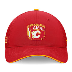 NHL Red Calgary Flames Fanatics 2024 NHL Draft On Stage Trucker Adjustable Hat