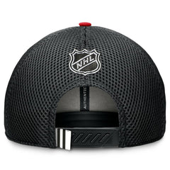 NHL Black Chicago Blackhawks Fanatics 2024 NHL Draft On Stage Trucker Adjustable Hat