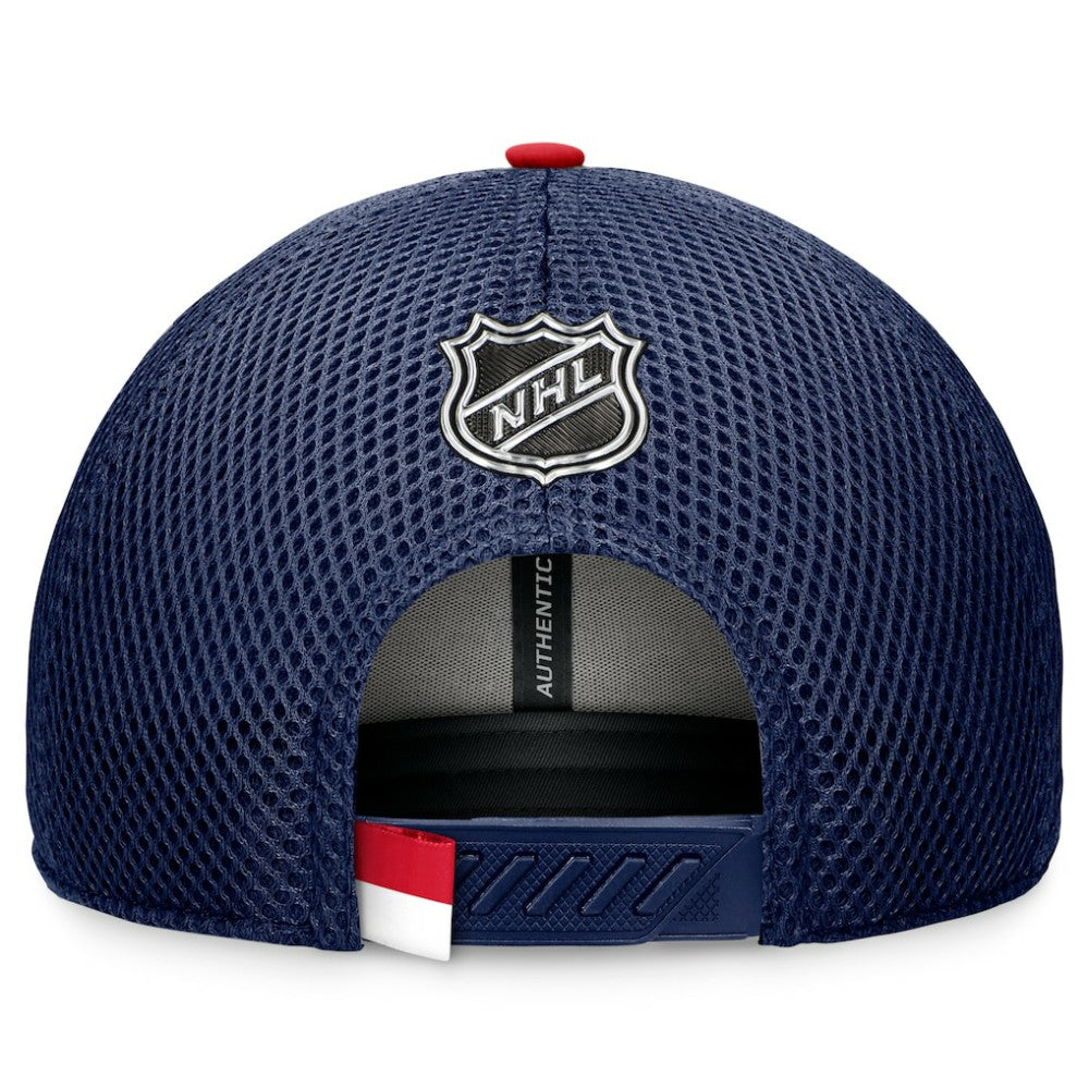 NHL Navy Columbus Blue Jackets Fanatics 2024 NHL Draft On Stage Trucker Adjustable Hat