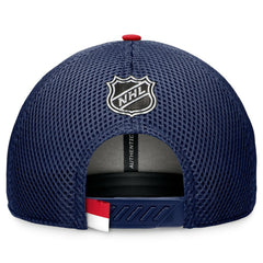 NHL Navy Columbus Blue Jackets Fanatics 2024 NHL Draft On Stage Trucker Adjustable Hat