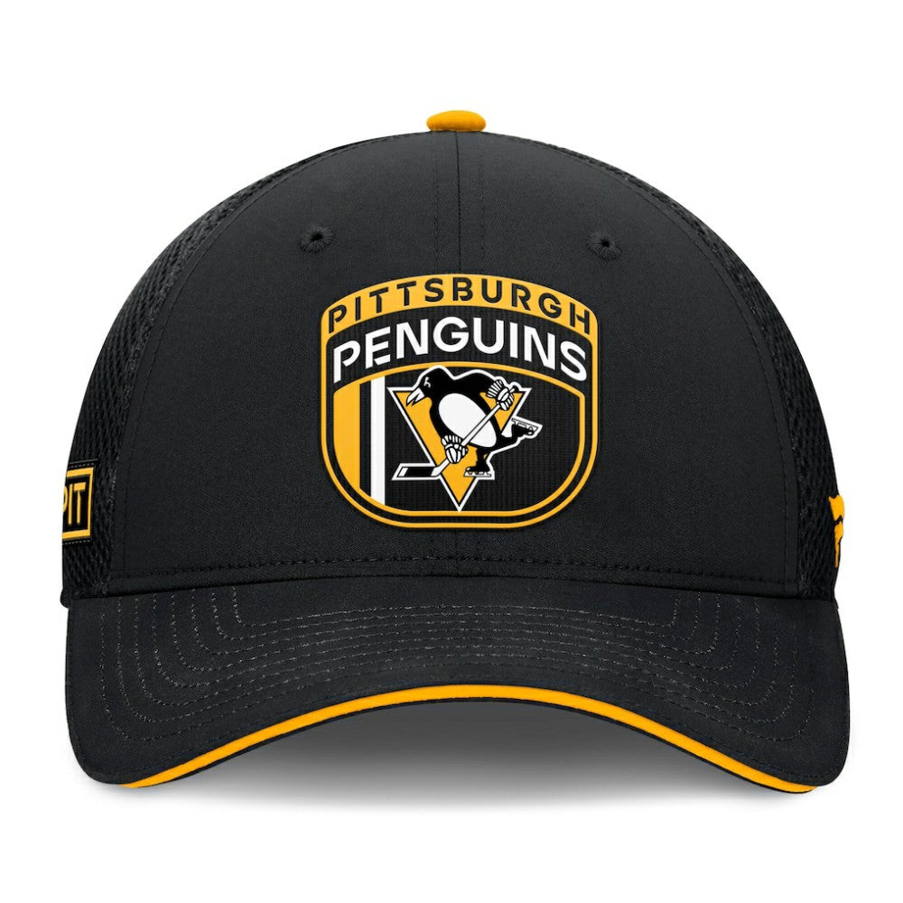 NHL Black Pittsburgh Penguins Fanatics 2024 NHL Draft On Stage Trucker Adjustable Hat