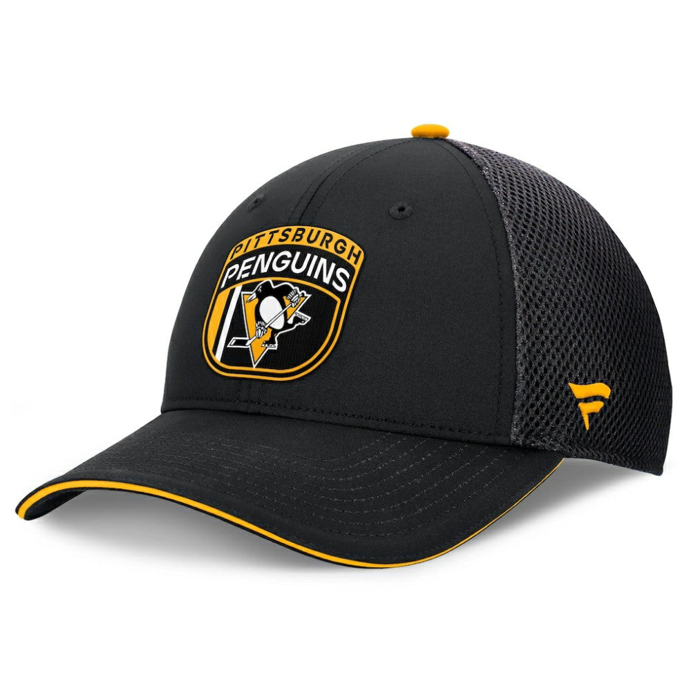 NHL Black Pittsburgh Penguins Fanatics 2024 NHL Draft On Stage Trucker Adjustable Hat