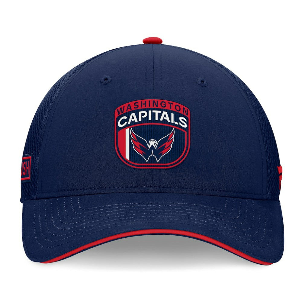 NHL Navy Washington Capitals Fanatics 2024 NHL Draft On Stage Trucker Adjustable Hat