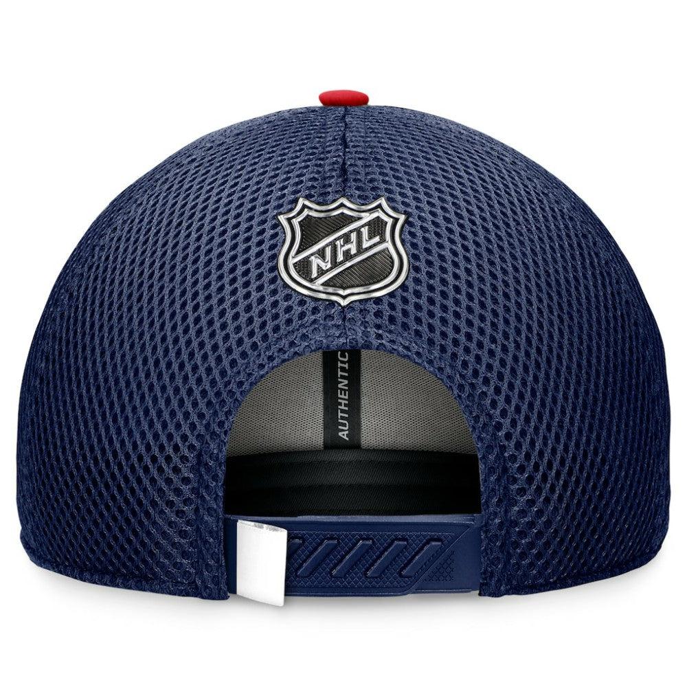 NHL Navy Washington Capitals Fanatics 2024 NHL Draft On Stage Trucker Adjustable Hat
