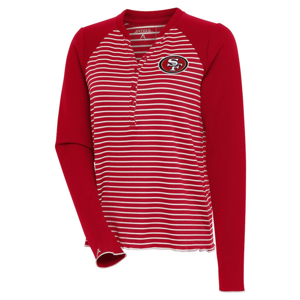 Antigua Women's Maverick Long Sleeve Henley T-Shirt - San Francisco 49ers