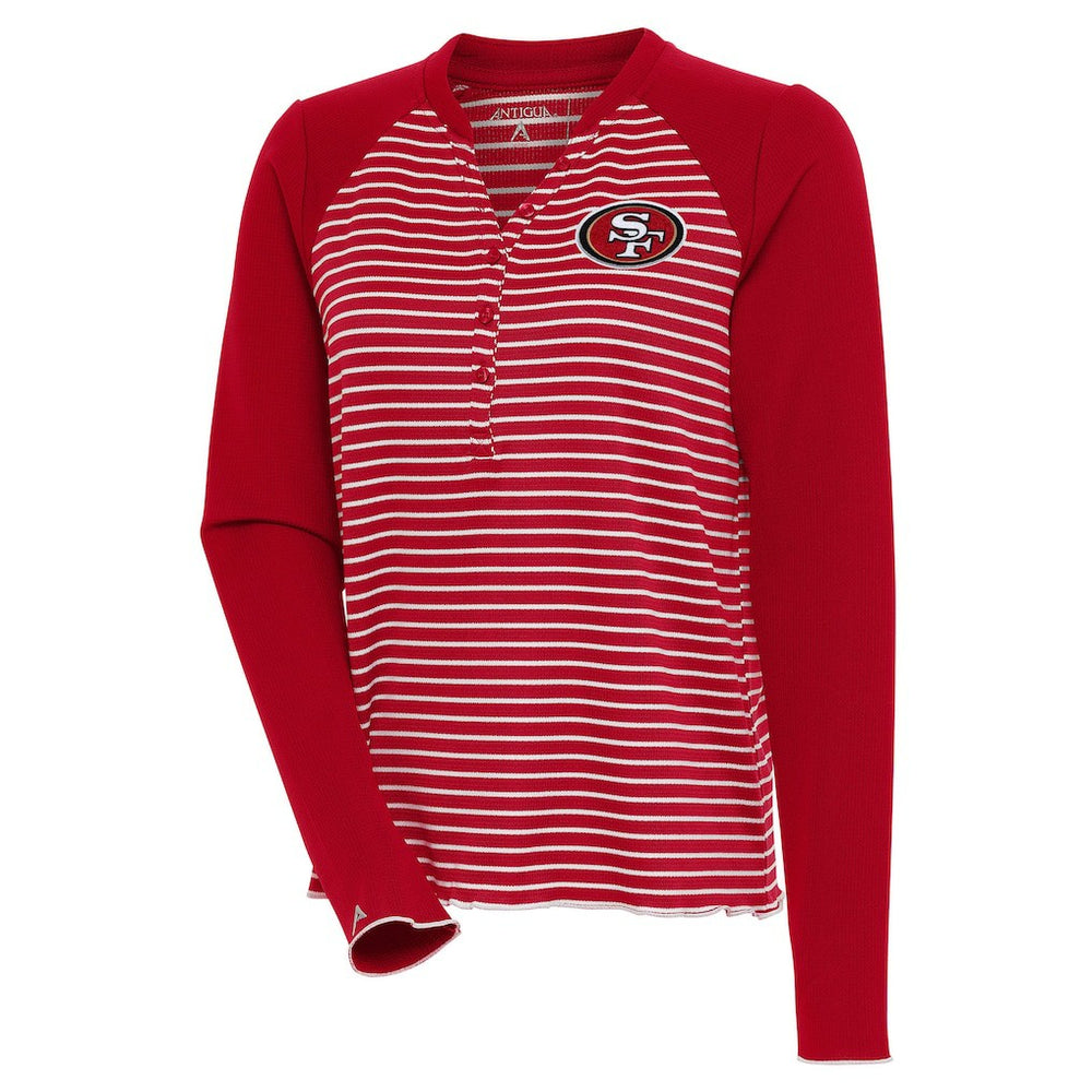 Antigua Women's Maverick Long Sleeve Henley T-Shirt - San Francisco 49ers