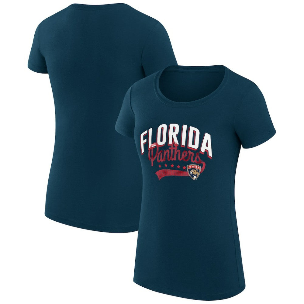 NHL  Florida Panthers G-III 4Her by Carl Banks Women's Super-Slim Fit Lightweight Filigree Logo T-Shirt – Navy