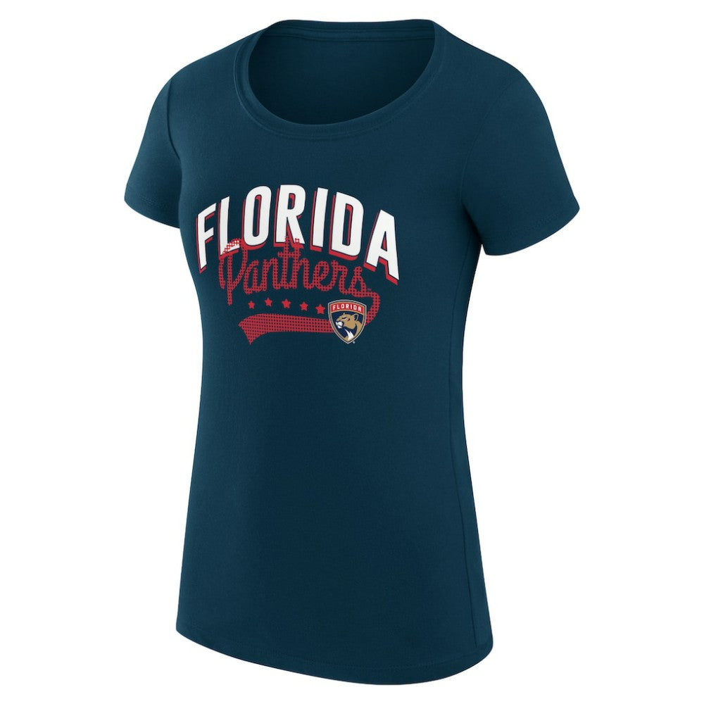 NHL  Florida Panthers G-III 4Her by Carl Banks Women's Super-Slim Fit Lightweight Filigree Logo T-Shirt – Navy