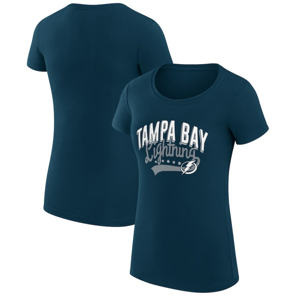 NHL  Tampa Bay Lightning G-III 4Her by Carl Banks Women's Super-Slim Fit Lightweight Filigree Logo T-Shirt – Navy