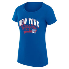 NHL  New York Rangers G-III 4Her by Carl Banks Women's Super-Slim Fit Lightweight Filigree Logo T-Shirt – Blue