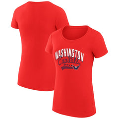 NHL  Washington Capitals G-III 4Her by Carl Banks Women's Super-Slim Fit Lightweight Filigree Logo T-Shirt – Red