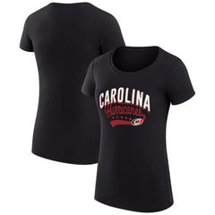 NHL  Carolina Hurricanes G-III 4Her by Carl Banks Women's Super-Slim Fit Lightweight Filigree Logo T-Shirt – Black
