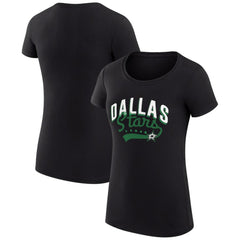NHL  Dallas Stars G-III 4Her by Carl Banks Women's Super-Slim Fit Lightweight Filigree Logo T-Shirt – Black