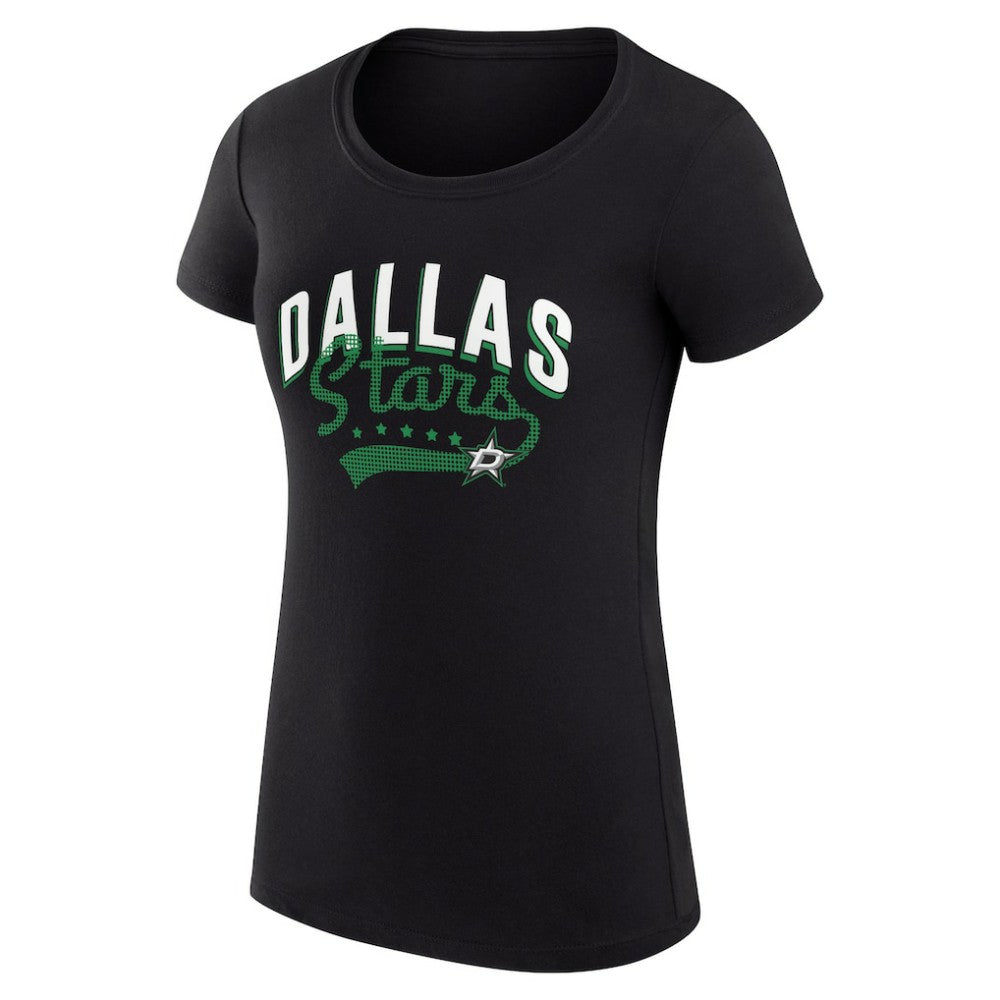 NHL  Dallas Stars G-III 4Her by Carl Banks Women's Super-Slim Fit Lightweight Filigree Logo T-Shirt – Black
