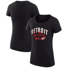 NHL  Detroit Red Wings G-III 4Her by Carl Banks Women's Super-Slim Fit Lightweight Filigree Logo T-Shirt – Black