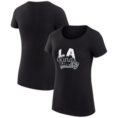 NHL  Los Angeles Kings G-III 4Her by Carl Banks Women's Super-Slim Fit Lightweight Filigree Logo T-Shirt – Black