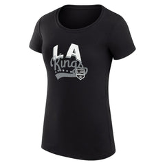 NHL  Los Angeles Kings G-III 4Her by Carl Banks Women's Super-Slim Fit Lightweight Filigree Logo T-Shirt – Black