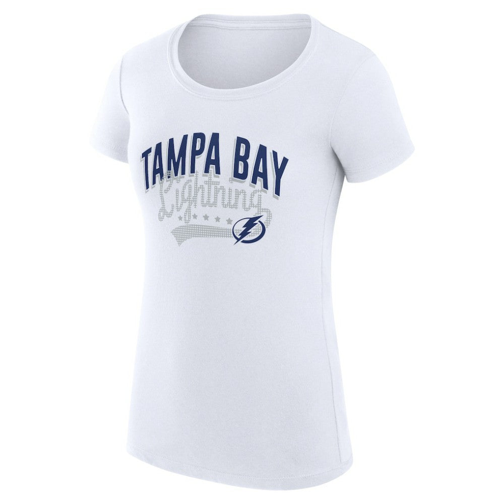 NHL  Tampa Bay Lightning G-III 4Her by Carl Banks Women's Super-Slim Fit Lightweight Filigree Logo T-Shirt – White