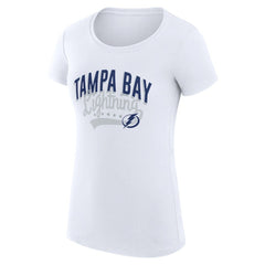 NHL  Tampa Bay Lightning G-III 4Her by Carl Banks Women's Super-Slim Fit Lightweight Filigree Logo T-Shirt – White