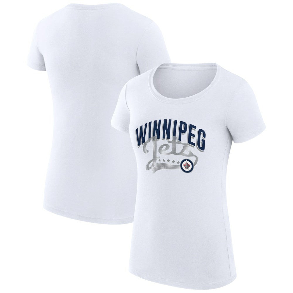 NHL  Winnipeg Jets G-III 4Her by Carl Banks Women's Super-Slim Fit Lightweight Filigree Logo T-Shirt – White