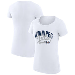 NHL  Winnipeg Jets G-III 4Her by Carl Banks Women's Super-Slim Fit Lightweight Filigree Logo T-Shirt – White