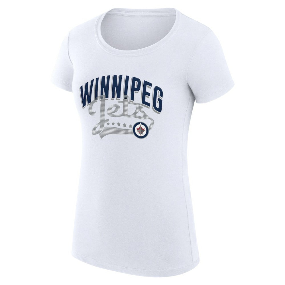 NHL  Winnipeg Jets G-III 4Her by Carl Banks Women's Super-Slim Fit Lightweight Filigree Logo T-Shirt – White