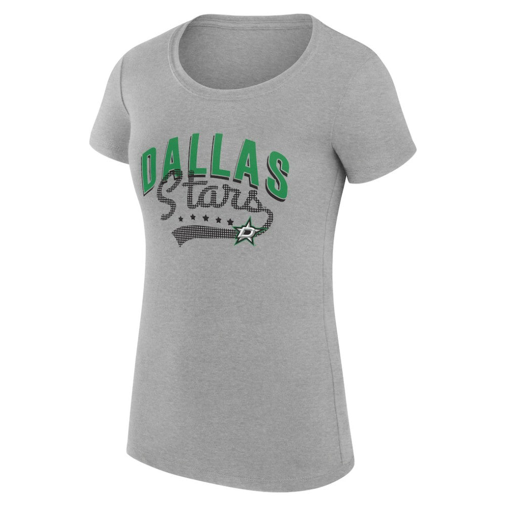 NHL  Dallas Stars G-III 4Her by Carl Banks Women's Super-Slim Fit Lightweight Filigree Logo T-Shirt – Gray