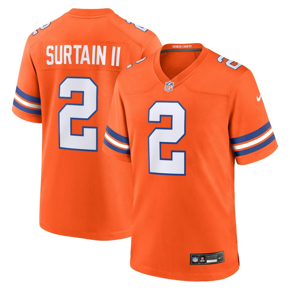Patrick Surtain II  Mile High Collection 1977 Throwback Player Game Jersey - Denver Broncos